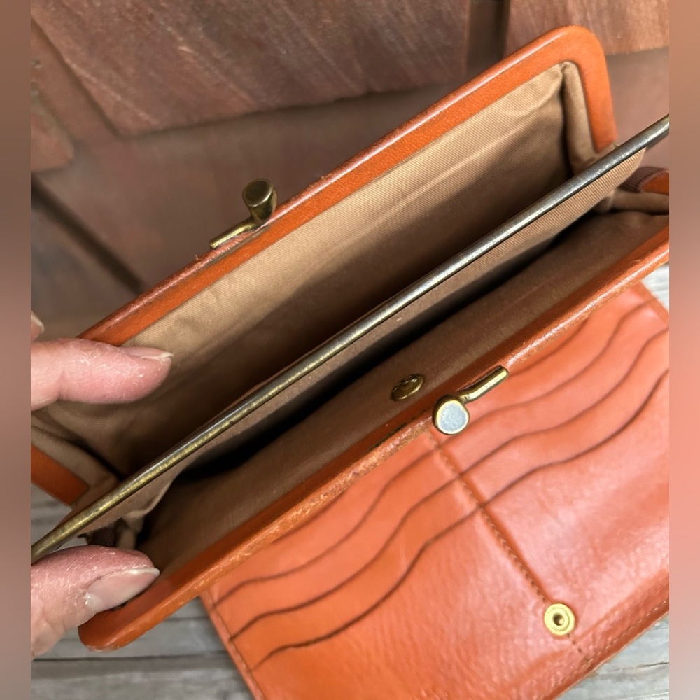 Vintage IL Bisonte Clutch Kisslock Multifunctional Italian Leather Phone wallet